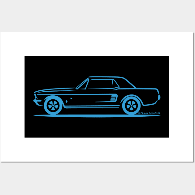 1967 Ford Mustang Lone Star Limited Edition Blue Wall Art by PauHanaDesign